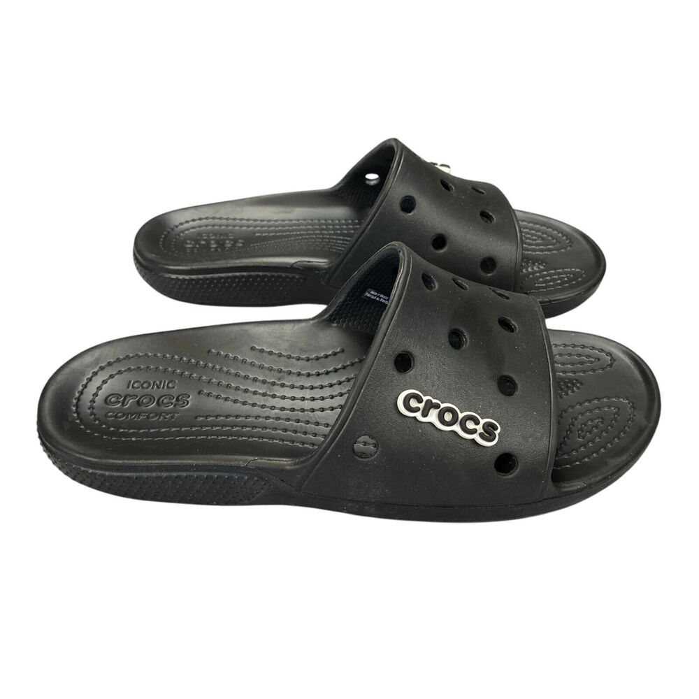 Crocs Unisex Crocband III Slide Sandals Size M10-W12‎ Black